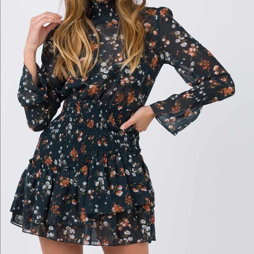 Princess Polly EVENING BLOOM MINI DRESS GREEN